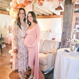 MATERNITY STRAPPY COWL NECK DRESS AND DUSTER COAT